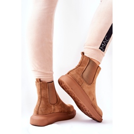 PS1 Wildleder Booties Jodhpur-Stiefel auf der Beige Marissa-Plattform braun 1
