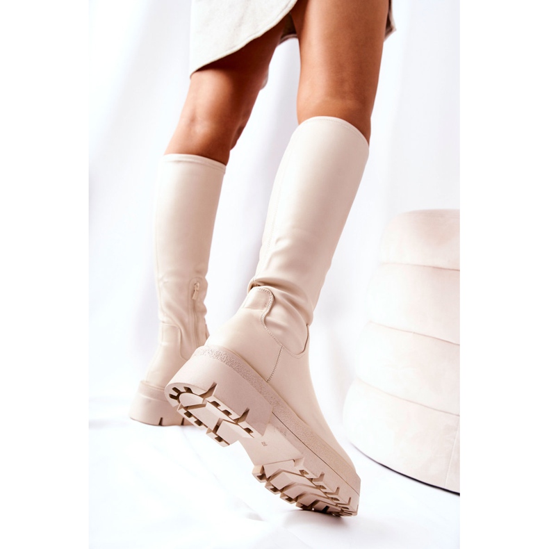 FJ1 Hohe Hemera Stiefel Beige 1