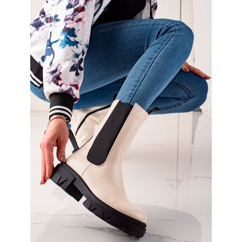 Goodin Modische hohe Stiefel beige 2