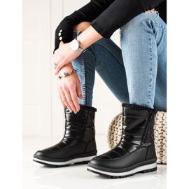 TRENDI Klassische Schneestiefel am Reißverschluss schwarz 1