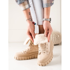 TRENDI Stiefel, Sneakers mit Schaffell beige 1