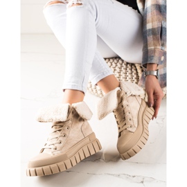 TRENDI Stiefel, Sneakers mit Schaffell beige 2