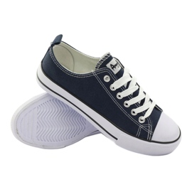 American Club Frauen -Sneaker amerikanische LH10 Navy Blue gebunden mehrfarbig 4