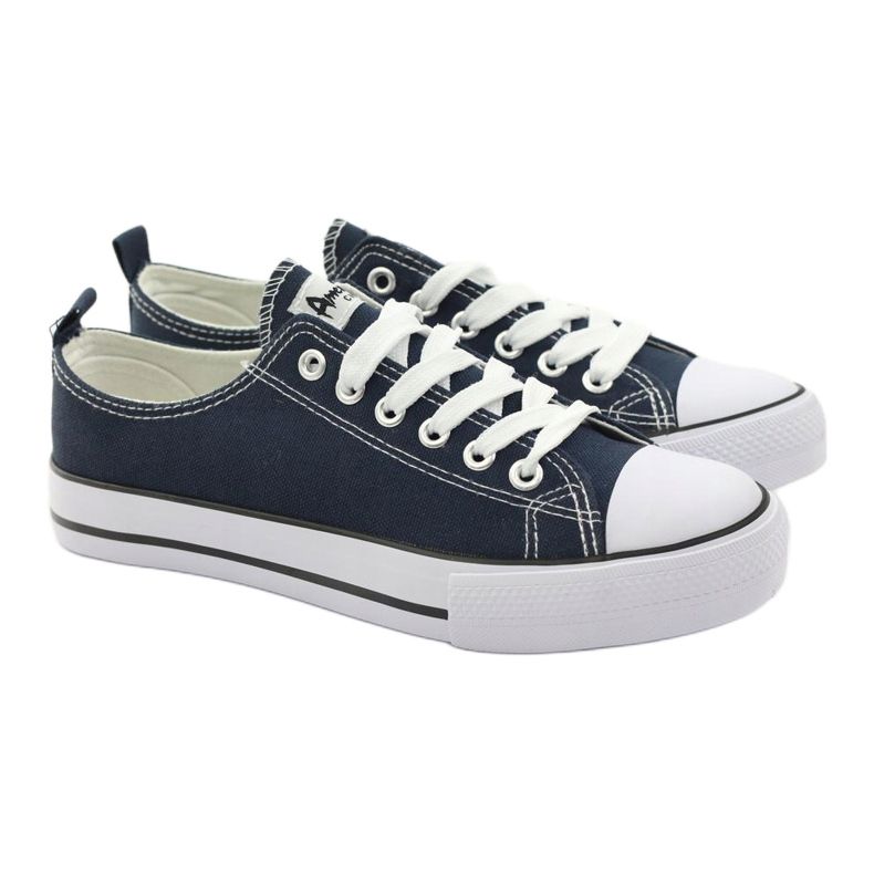 American Club Frauen -Sneaker amerikanische LH10 Navy Blue gebunden mehrfarbig 5