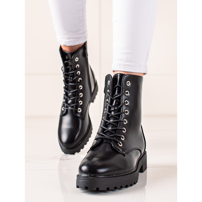 Bestelle Klassische Trapper mit dekorativem Reißverschluss schwarz 1