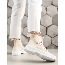 Goodin Mode hohe Turnschuhe beige 1