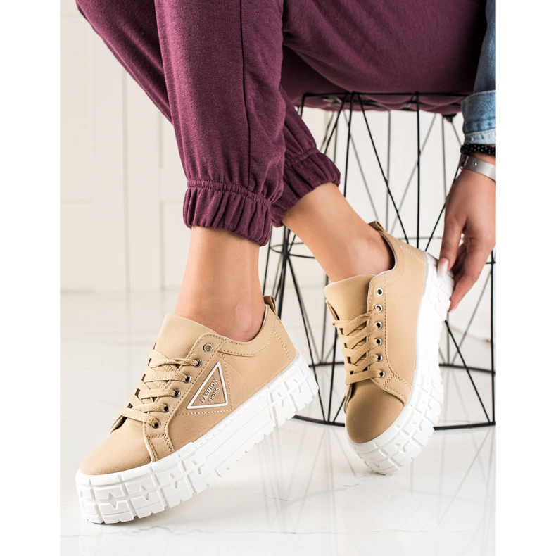 Goodin Braune Modeschuhe beige 2