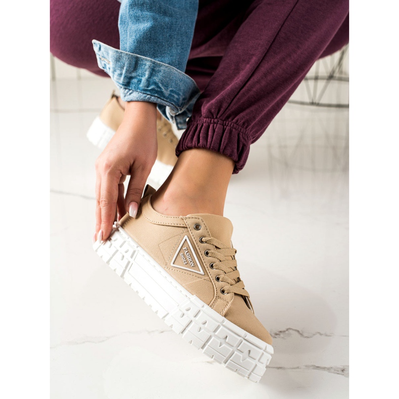 Goodin Braune Modeschuhe beige 1