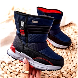 PJ2 Warme hohe Kinder-Schneestiefel Marineblau Leoth schwarz 1