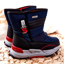 PJ2 Warme hohe Kinder-Schneestiefel Marineblau Leoth schwarz 2