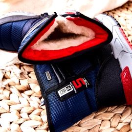 PJ2 Warme hohe Kinder-Schneestiefel Marineblau Leoth schwarz navy blau 5