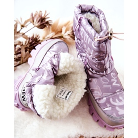 PJ2 Warme Kinder-Schneestiefel mit Reißverschluss Violett Cleome 1