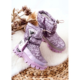 PJ2 Warme Kinder-Schneestiefel mit Reißverschluss Violett Cleome 2