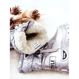 PJ2 Warme Kinder-Schneestiefel am silbernen Cleome-Reißverschluss silber- 1