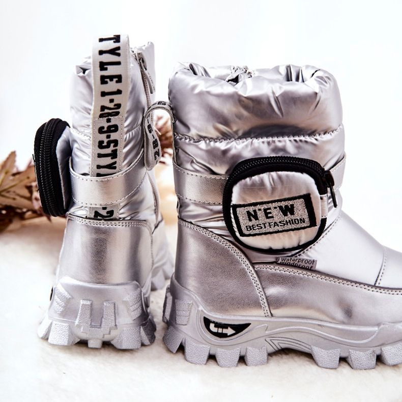 PJ2 Warme Kinder-Schneestiefel mit Niere Silber Nereyda 2