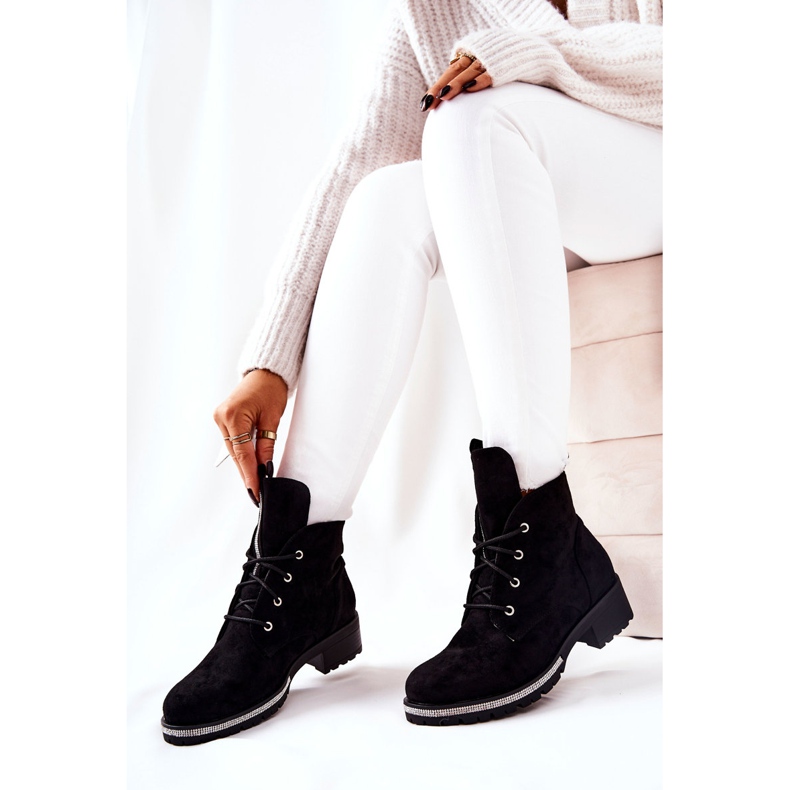 Warme Stiefel aus Grecia Wildleder in Schwarz 2