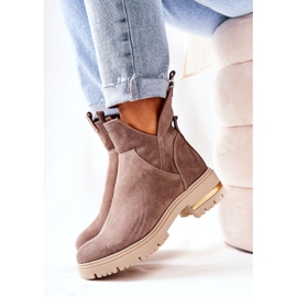 PA2 Warme Stiefel mit geschnittenem Cappuccino Tanya beige 1