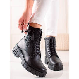 Goodin Modische Trapper mit dekorativen Reißverschlüssen schwarz 1