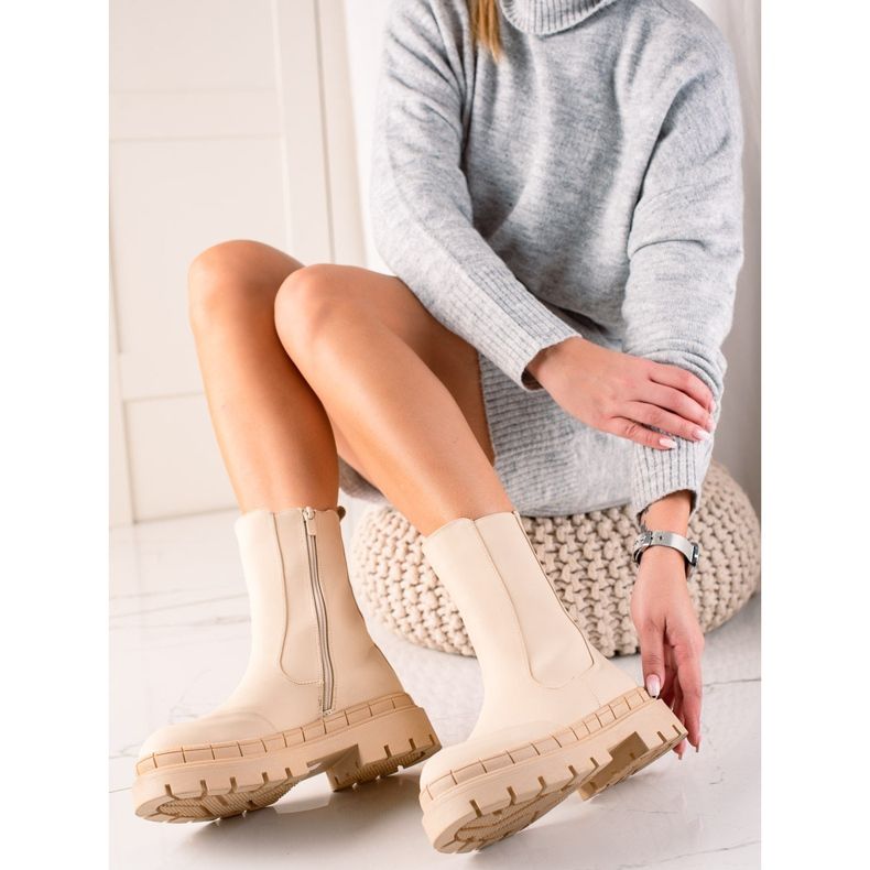 Seastar Hohe Stiefel mit Öko-Leder beige 1