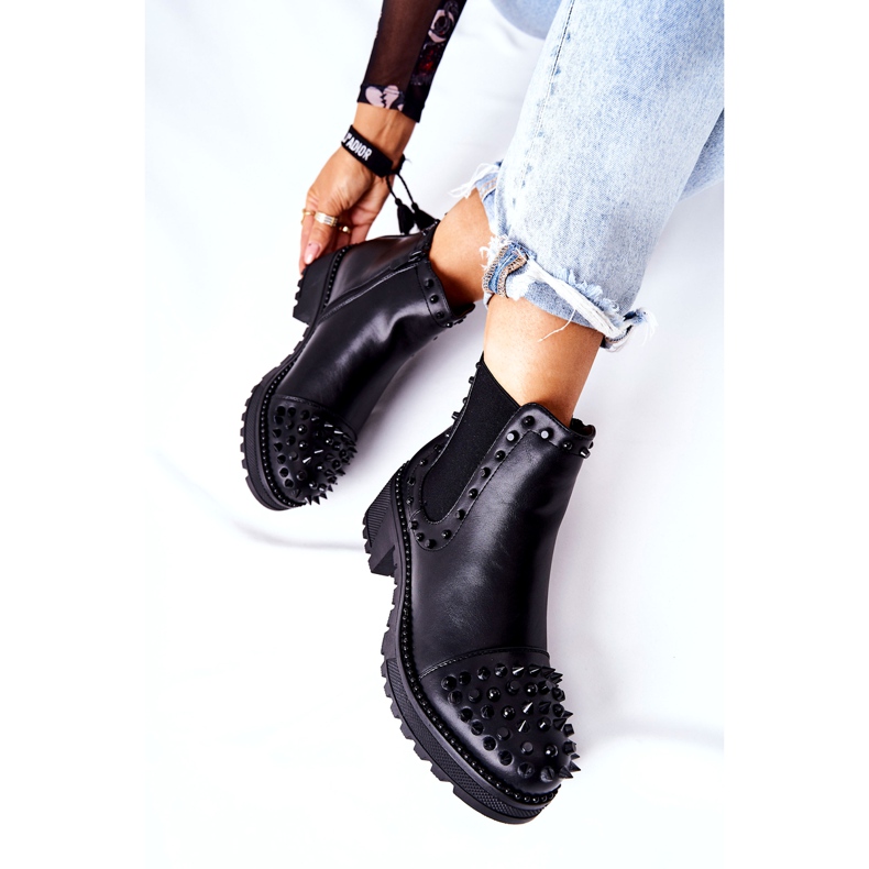 PG1 Schwarze Comonis Jodhpur-Stiefel mit Jets 1