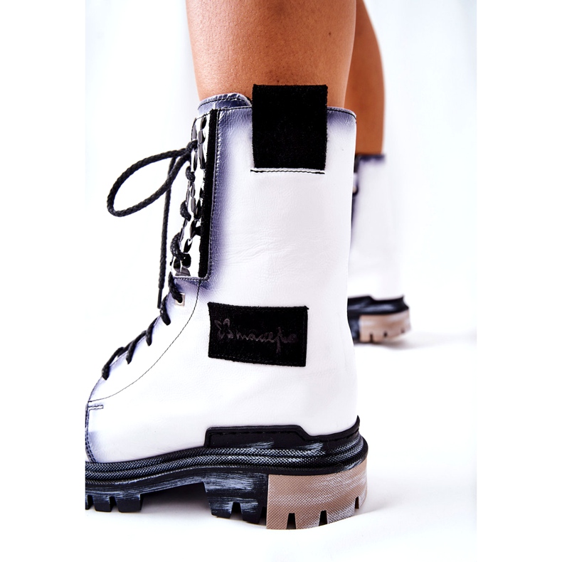 Lederstiefeletten Warme Stiefel Maciejka Weiß 05113-11 schwarz 1