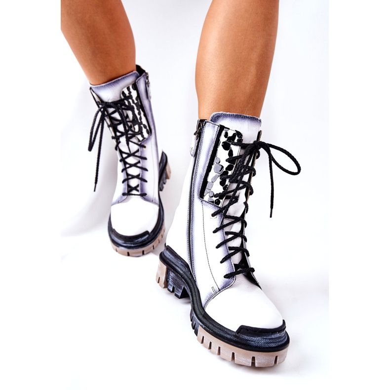 Lederstiefeletten Warme Stiefel Maciejka Weiß 05113-11 schwarz 4