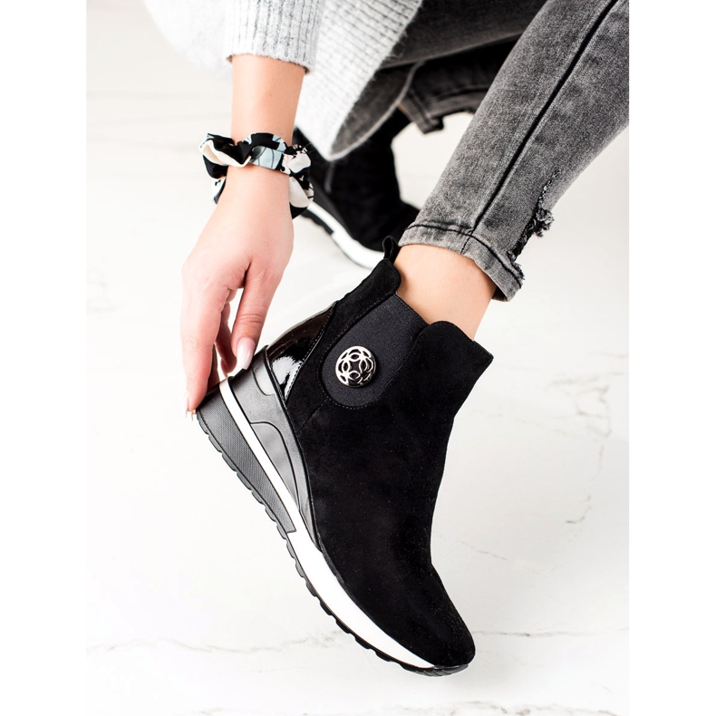 W. Potocki Stiefel auf Keil Potocki schwarz 2