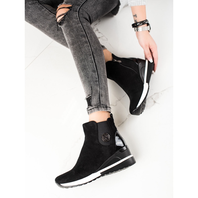 W. Potocki Stiefel auf Keil Potocki schwarz 1