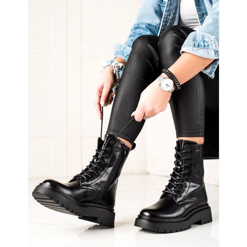 Seastar Klassische Trapper aus Öko-Leder schwarz 1