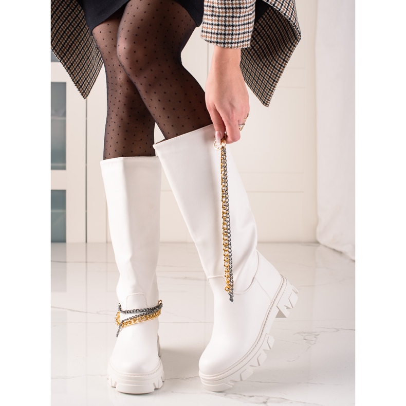 Seastar Modische Kettenstiefel weiß 1