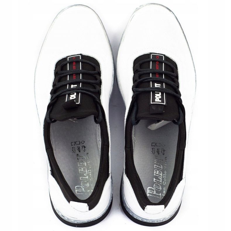 Polbut Herren Leder Freizeitschuhe K24 weiß 4
