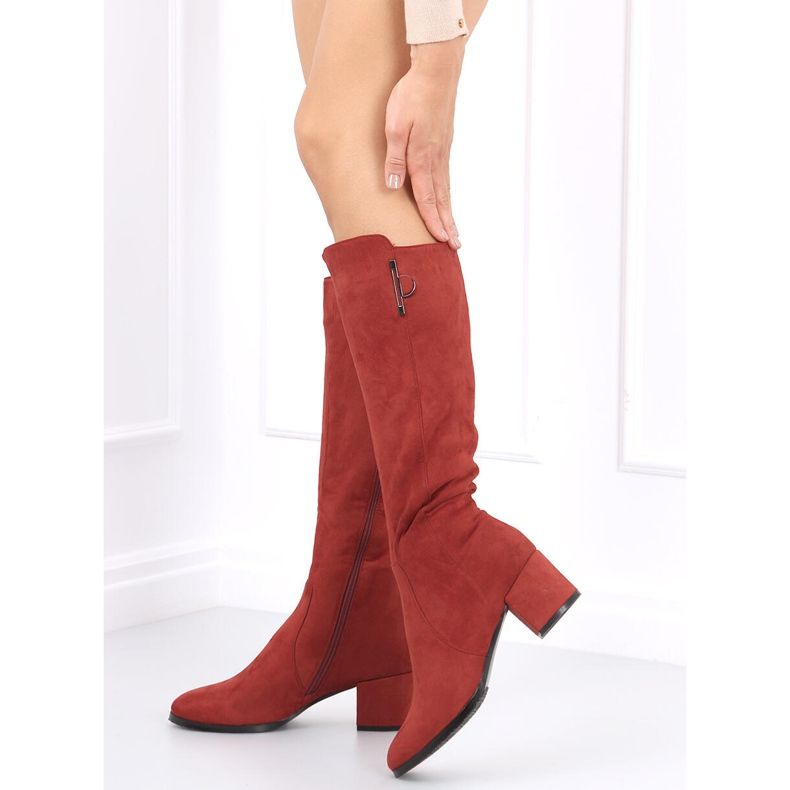 Ritta Purplish Red Stiefel mit niedrigem Absatz rot 1