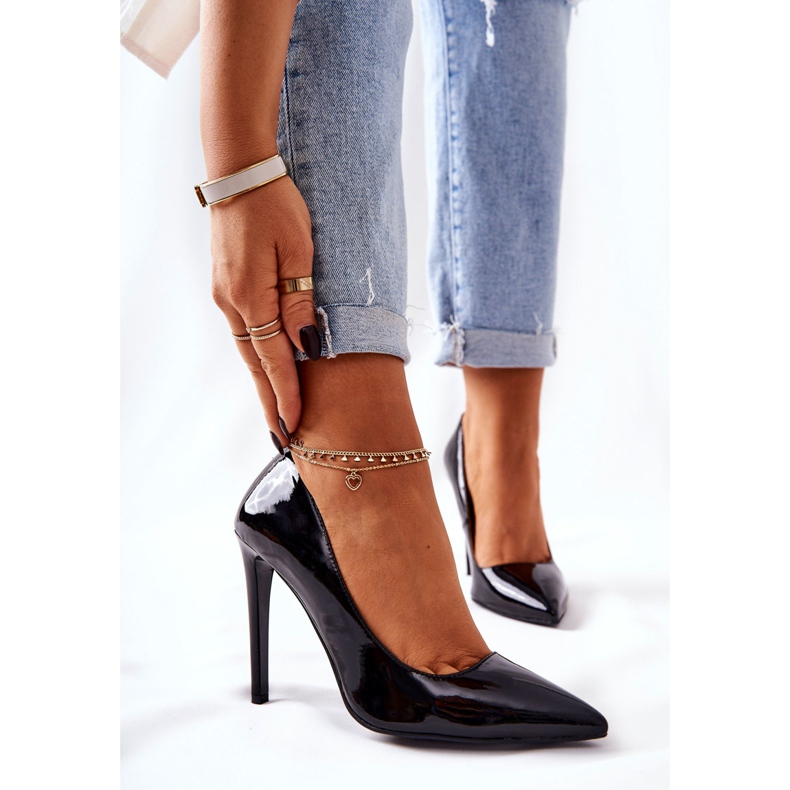 Lackierte High Heels in Spitz Monnari 0220-020 Schwarz 1