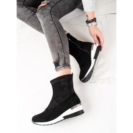 Goodin Keilstiefel aus Leder schwarz 1