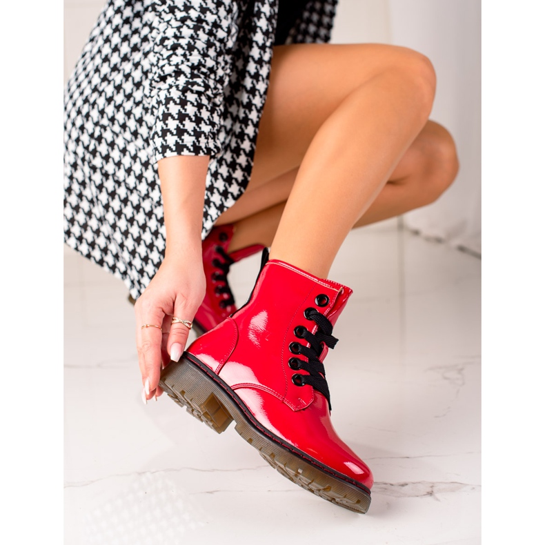 Evento Rot lackierte Stiefel 1