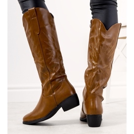 Braune Cowboystiefel, hochisolierte Berthiaume 1