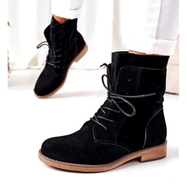 PS1 Schwarze Violetta Schwarze Stiefel mit doppeltem Obermaterial 1