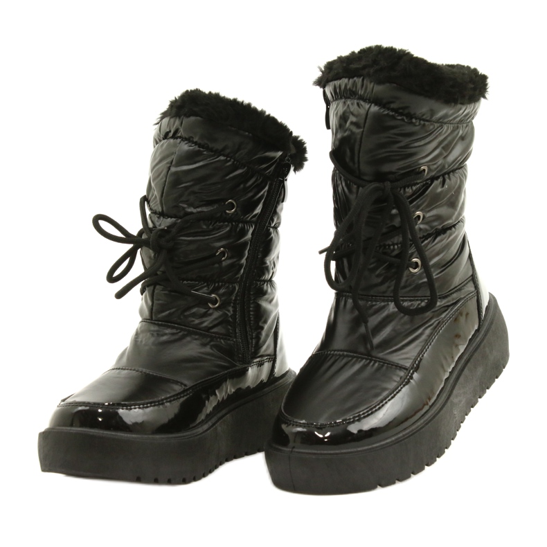 Schwarz gebundene Schneestiefel Filippo DBT3403 2