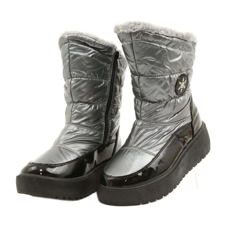 Frauen Schneestiefel Schneeflocken Filippo DBT3404 Schwarz und Silber 2