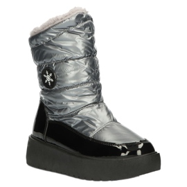 Frauen Schneestiefel Schneeflocken Filippo DBT3404 Schwarz und Silber 5