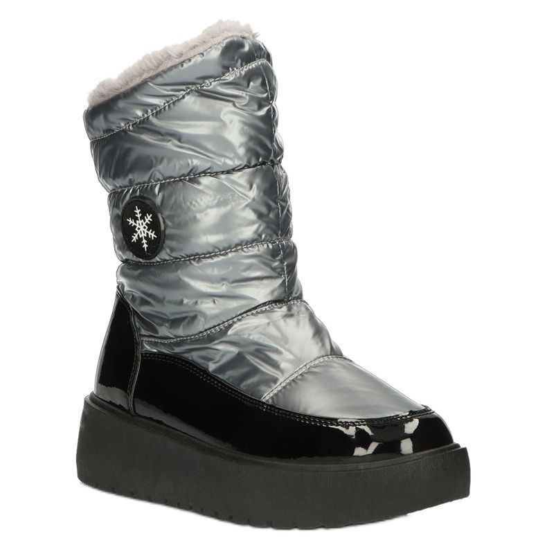 Frauen Schneestiefel Schneeflocken Filippo DBT3404 Schwarz und Silber 5