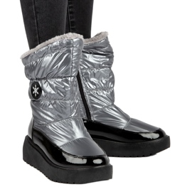 Frauen Schneestiefel Schneeflocken Filippo DBT3404 Schwarz und Silber 6