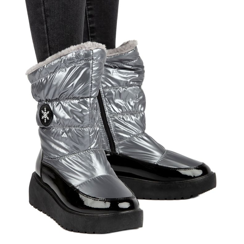 Frauen Schneestiefel Schneeflocken Filippo DBT3404 Schwarz und Silber 6