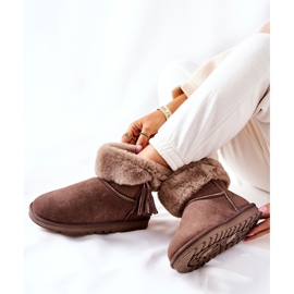 FS1 Mukluki Warme Schneestiefel Fransen Brown Sorella braun 1