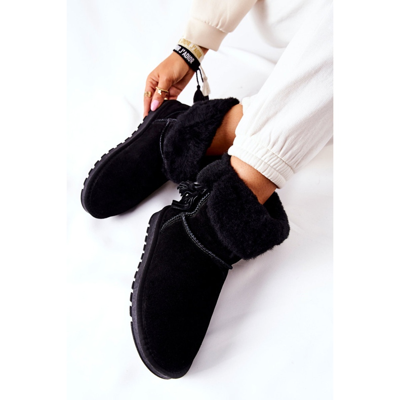 FS1 Mukluki Warme Schneestiefel Fringes Black Sorella schwarz 1