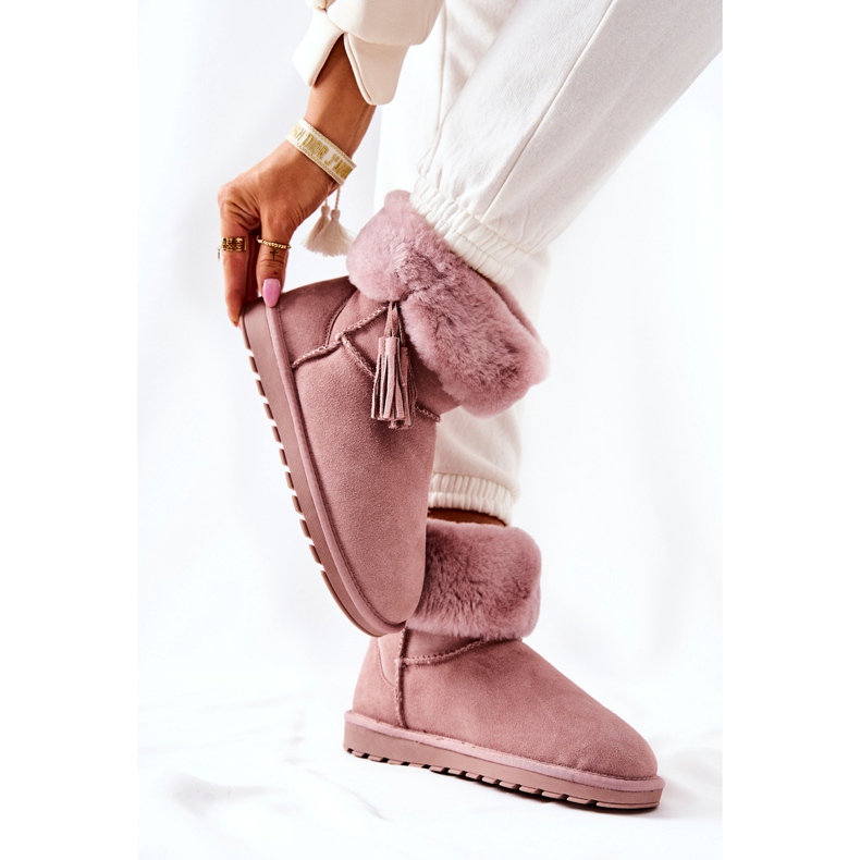 FS1 Mukluki Warme Schneestiefel Fringe Pink Sorella rosa 2