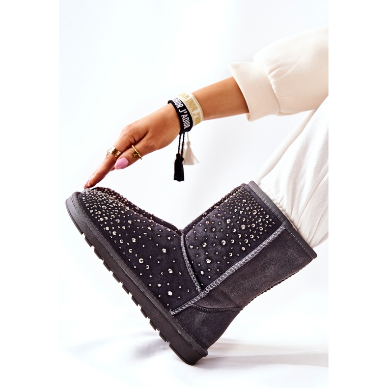 Warmes Mukluki mit Jets Grau Mariella silber- 2