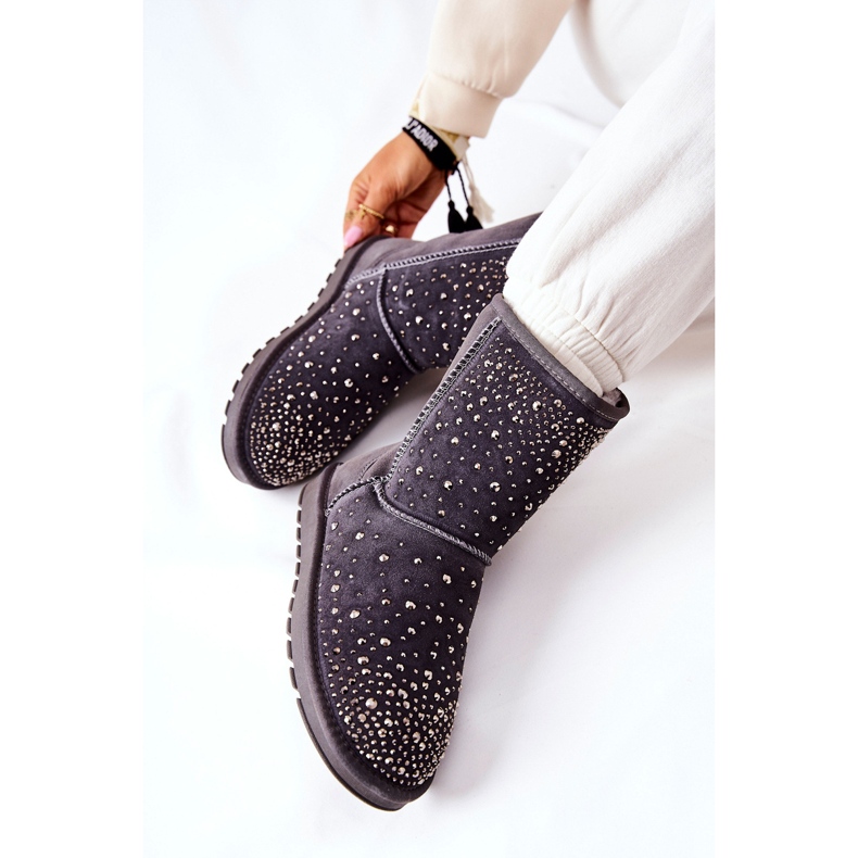 Warmes Mukluki mit Jets Grau Mariella silber- 1