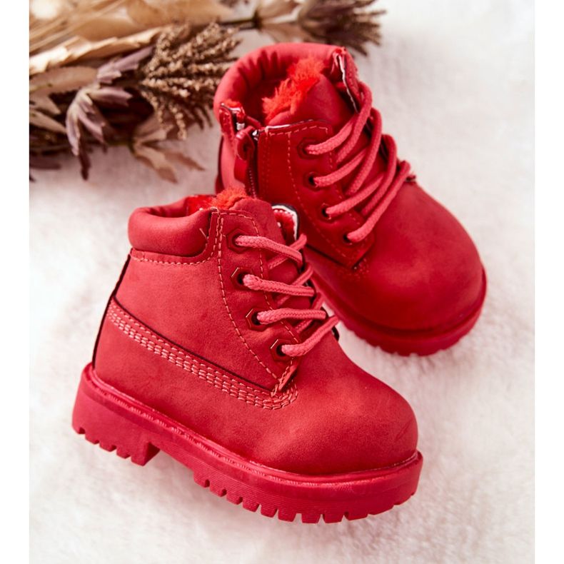 FR1 Warme Trappers Stiefel für Kinder Rot Dexter 2