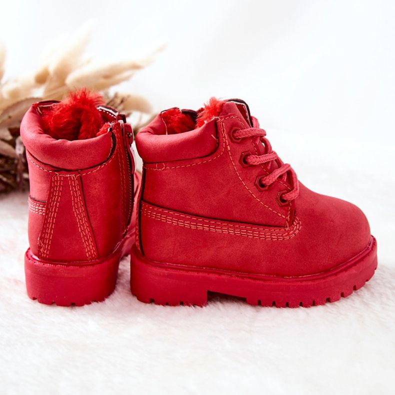 FR1 Warme Trappers Stiefel für Kinder Rot Dexter 1